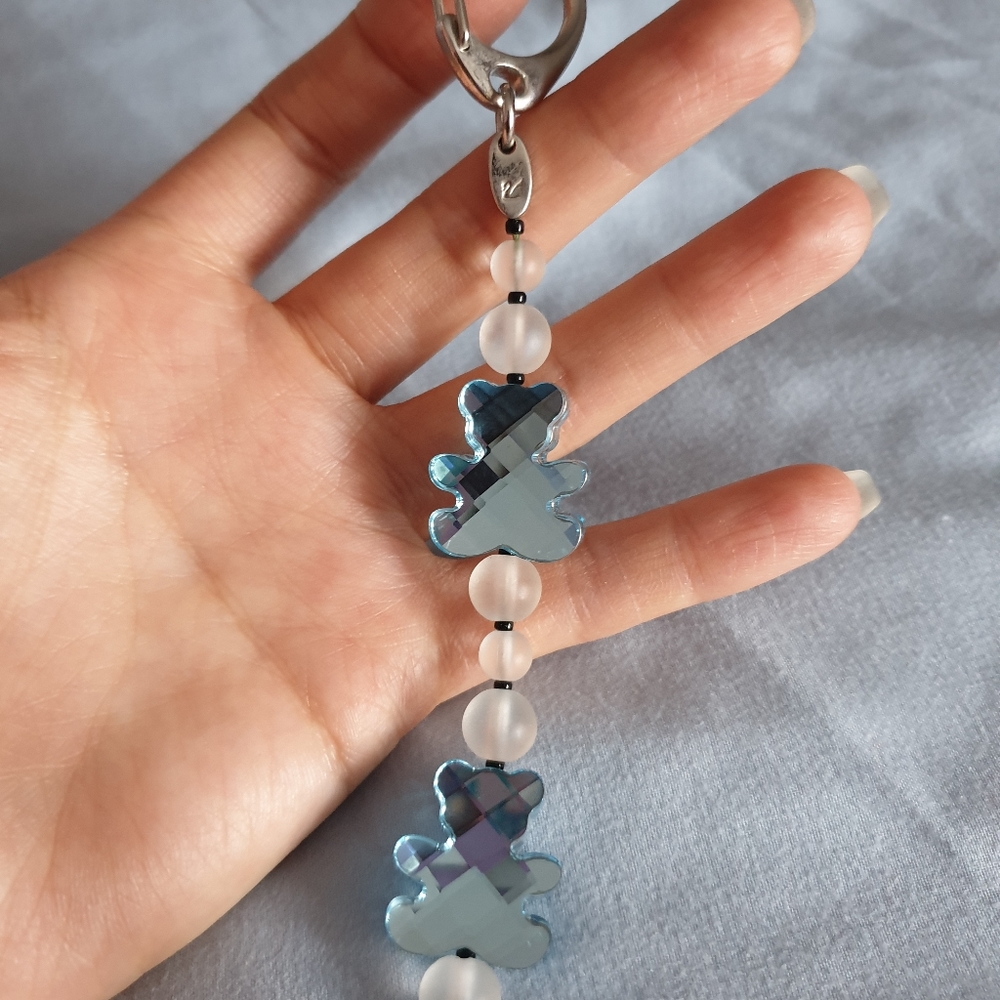 SWAROVSKI Teddy Bear Chain Key Ring Keychain